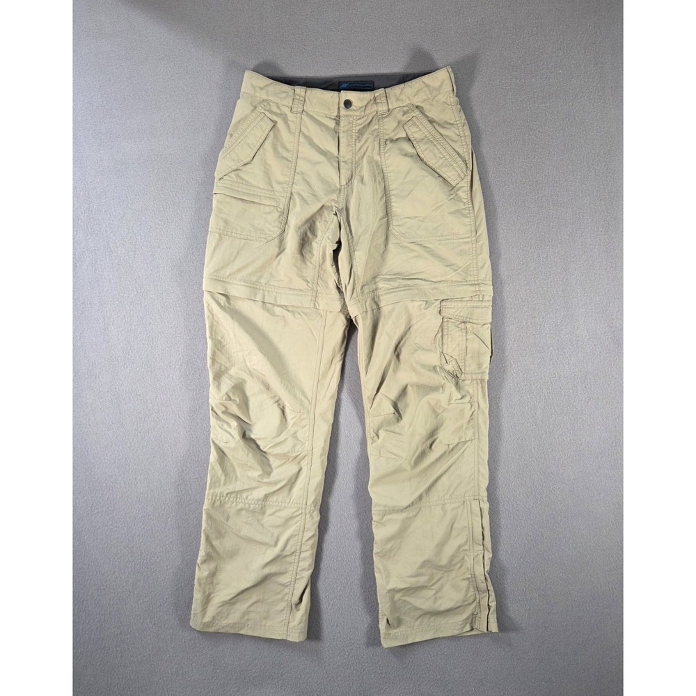 Eastern Mountain Sports Pants Womens 8 Tall Khaki Convertible Hiking Nylon EMS